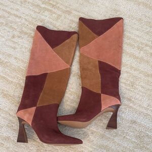 Chinese laundry Suede colorblock Knee-High Boots size 6